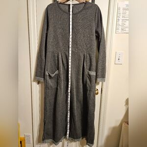 Gray fleece floor length dress